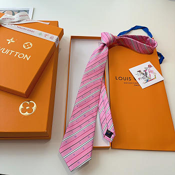 Okify Louis Vuitton Pink Silk Tie 