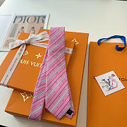 Okify Louis Vuitton Pink Silk Tie  - 4
