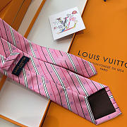 Okify Louis Vuitton Pink Silk Tie  - 3