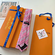 Okify Louis Vuitton Pink Silk Tie  - 2