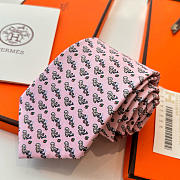 Okify Hermes Pink Silk Tie - 6