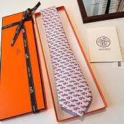 Okify Hermes Pink Silk Tie - 4