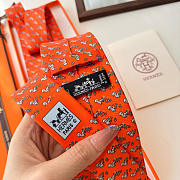 Okify Hermes Orange Silk Tie - 5