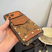 Okify Louis Vuitton Brown Card Holder Phone Case Crossbody Strap - 6