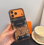 Okify Louis Vuitton Black Card Holder Phone Case Crossbody Strap - 4