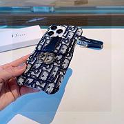 Okify Dior Black Card Holder Phone Case Crossbody Strap 28441 - 5