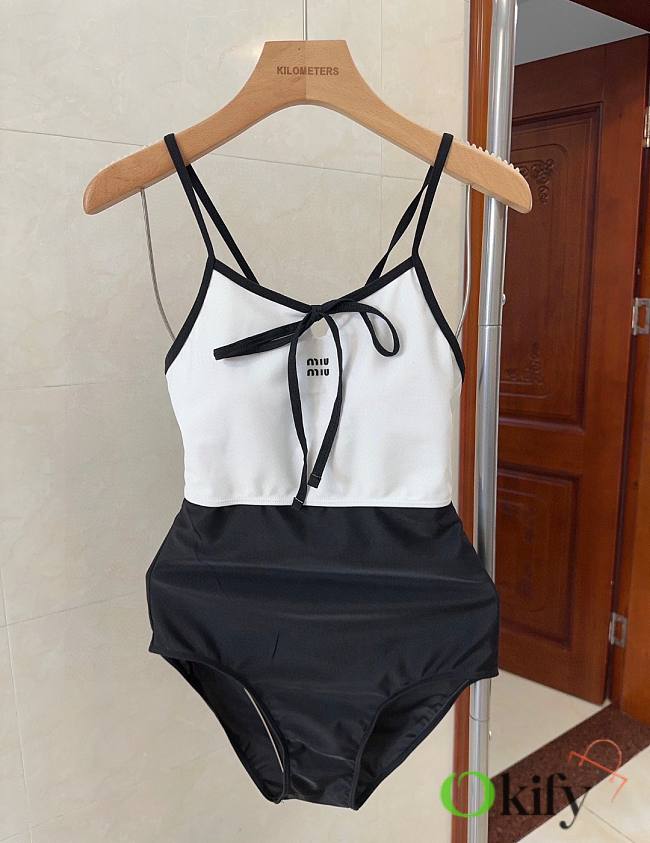 Okify MiuMiu Black And White Swimming Suit 28461 - 1