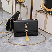 Okify YSL Monogram Kate Bag Black With Gold Tassel 24x14x4.5cm - 1