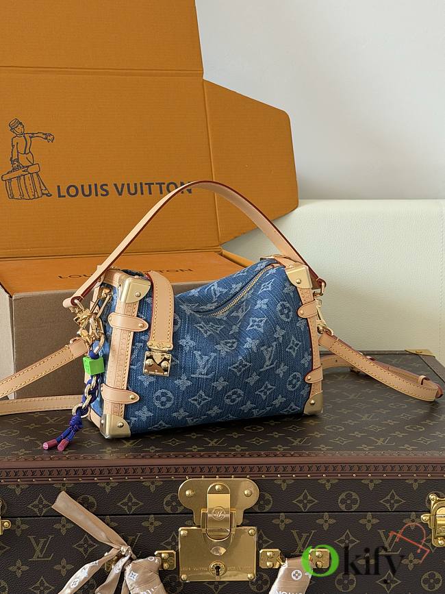 Okify Louis Vuitton Side Trunk MM Bag Denim M27450 23x16x8cm - 1