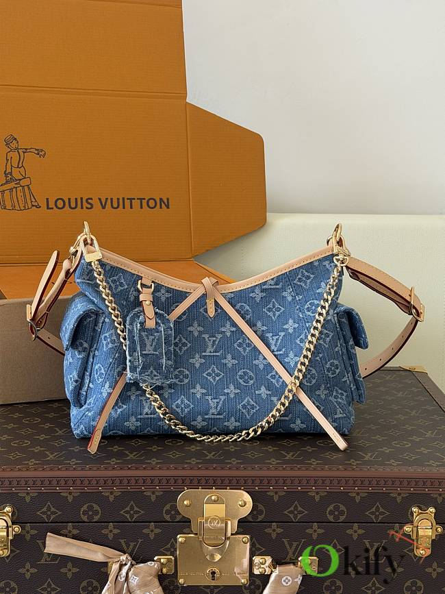 Okify Louis Vuitton CarryAll Bag Denim M28287 33.5x23x15cm - 1