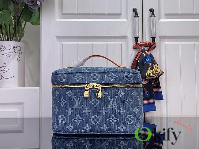 Okify Louis Vuitton Nice Mini Vanity Bag Denim M27946 20x13.5x12cm - 1
