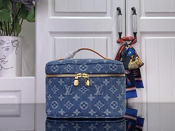 Okify Louis Vuitton Nice Mini Vanity Bag Denim M27946 20x13.5x12cm