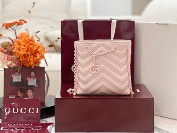 Okify Gucci Marmont Slim Bucket Bag Pink 17x16x6.5cm