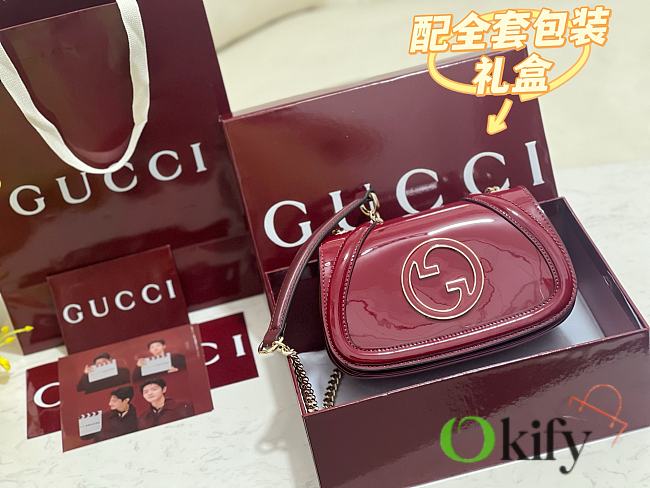 Okify Gucci Blondie Bag Red Patent 21.5x11x8cm - 1