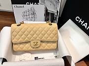 Okify CC Flap Bag Sand Beige Caviar 25cm  - 1