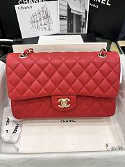 Okify CC Flap Bag Red Caviar 25cm  - 1