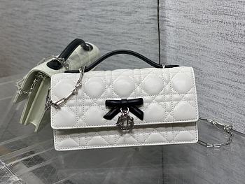 Okify Dior My Dior Mini Bag White And Black Bow 21x11x5cm