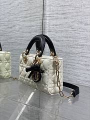 Okify Dior Lady D-joy Bag White And Black Bow 19x5.5x10.5cm - 4