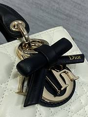 Okify Dior Lady D-joy Bag White And Black Bow 19x5.5x10.5cm - 5