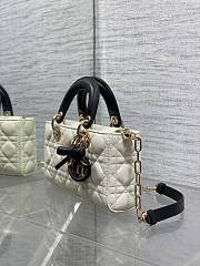 Okify Dior Lady D-joy Bag White And Black Bow 22x12x6cm - 3