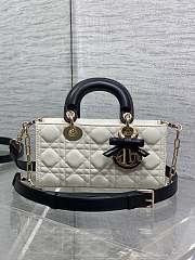 Okify Dior Lady D-joy Bag White And Black Bow 22x12x6cm - 1