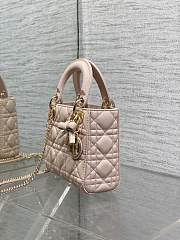 Okify Dior Lady Bag Light Pink Bow 17x15x7cm  - 5