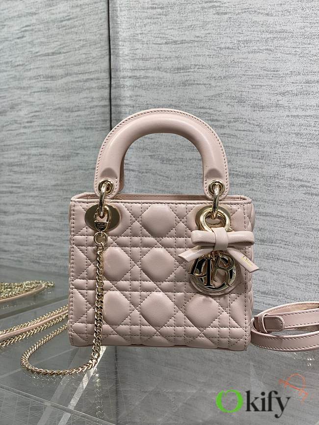 Okify Dior Lady Bag Light Pink Bow 17x15x7cm  - 1