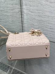 Okify Dior Lady Bag Light Pink Bow With Letter Strap 20x17x8cm - 3