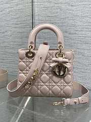Okify Dior Lady Bag Light Pink Bow With Letter Strap 20x17x8cm - 1