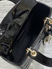 Okify Dior Lady Bag Black Patent Bow With Letter Strap 20x17x8cm - 4