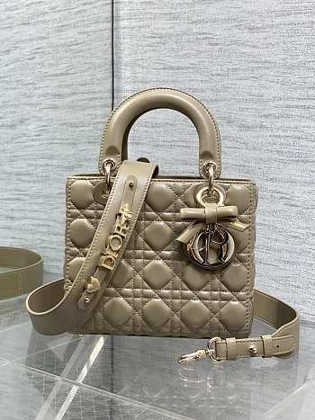 Okify Dior Lady Bag Beige Bow With Letter Strap 20x17x8cm