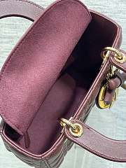Okify Dior Lady Bag Red Burgundy Bow With Letter Strap 20x17x8cm - 3