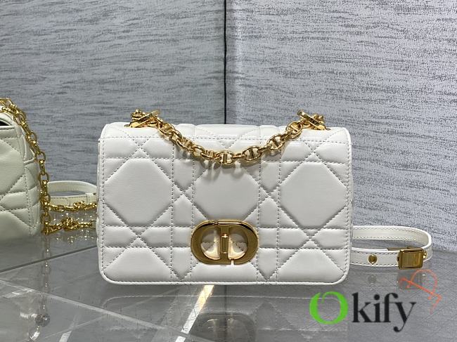 Okify Dior Caro Bag White Gold Hardware 20x13x7cm - 1