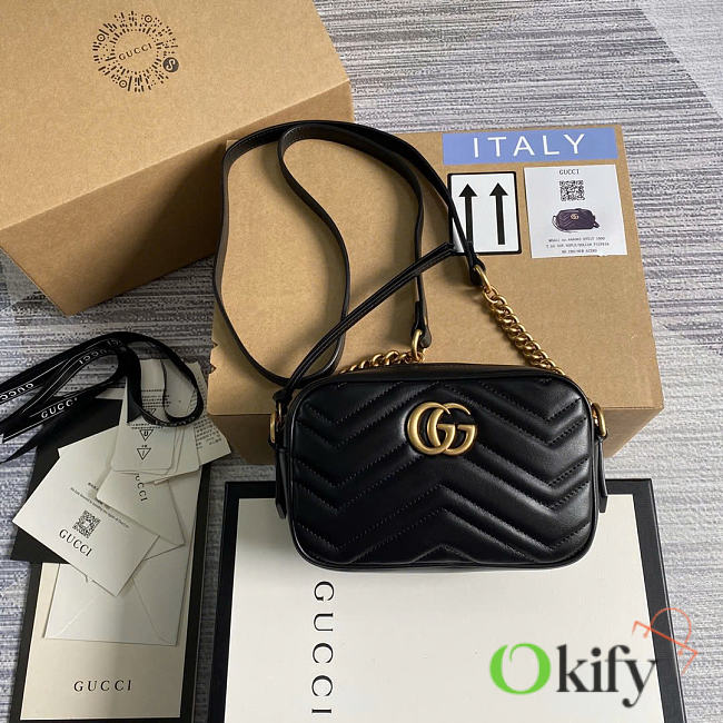 Okify Gucci GG Marmont Bag Black 18x12x6cm - 1
