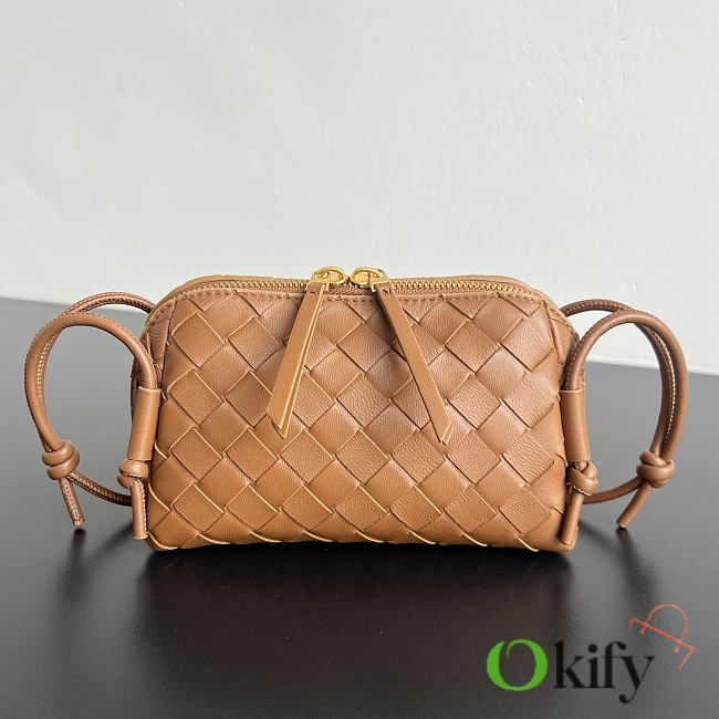 Okify Bottega Veneta Concert Pouch Bag Brown Caramel 18.5x11.5x8.5cm - 1