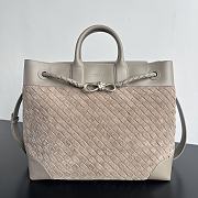 Okify Bottega Veneta Andiamo Bag Gray Suede And Leather 43x39x20cm - 1
