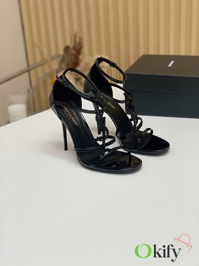 Okify YSL Cassandra Stiletto Full Black Heels - 1