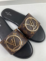 Okify Louis Vuitton Brown And Black Slides 9021 - 2