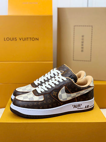 Okify Louis Vuitton x Nike Air Force 1 Low Damier Shoes 