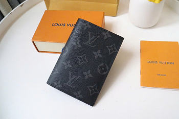 Okify Louis Vuitton Black Monogram Passport Cover M64501 14x10x2.5cm 