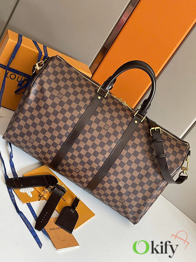 Okify Louis Vuitton Keepall Damier Bag Brown 50x29x22cm - 1