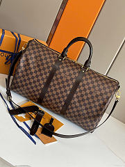 Okify Louis Vuitton Keepall Damier Bag Brown 50x29x22cm - 5