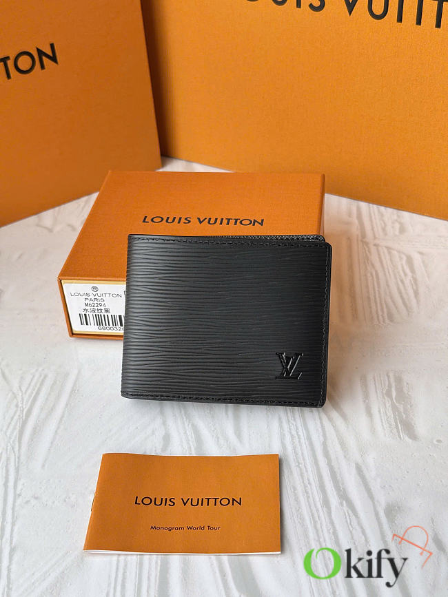 Okify Louis Vuitton Black Epi Multiple Wallet 12x9cm - 1