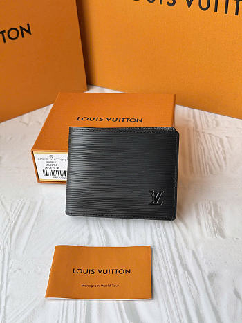 Okify Louis Vuitton Black Epi Multiple Wallet 12x9cm