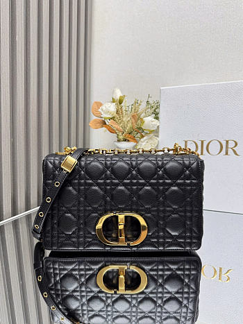 Okify Dior Caro Medium Bag Black Calfskin 25.5x15x8cm