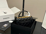 Okify CC Trendy Coco Top Handle Bag Black Lambskin 25x17x12cm - 5