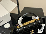 Okify CC Trendy Coco Top Handle Bag Black Lambskin 25x17x12cm - 2