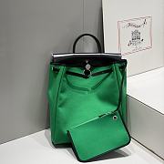 Okify Hermes Herbag A Dos Zip Backpack Green 29cm 28571 - 5