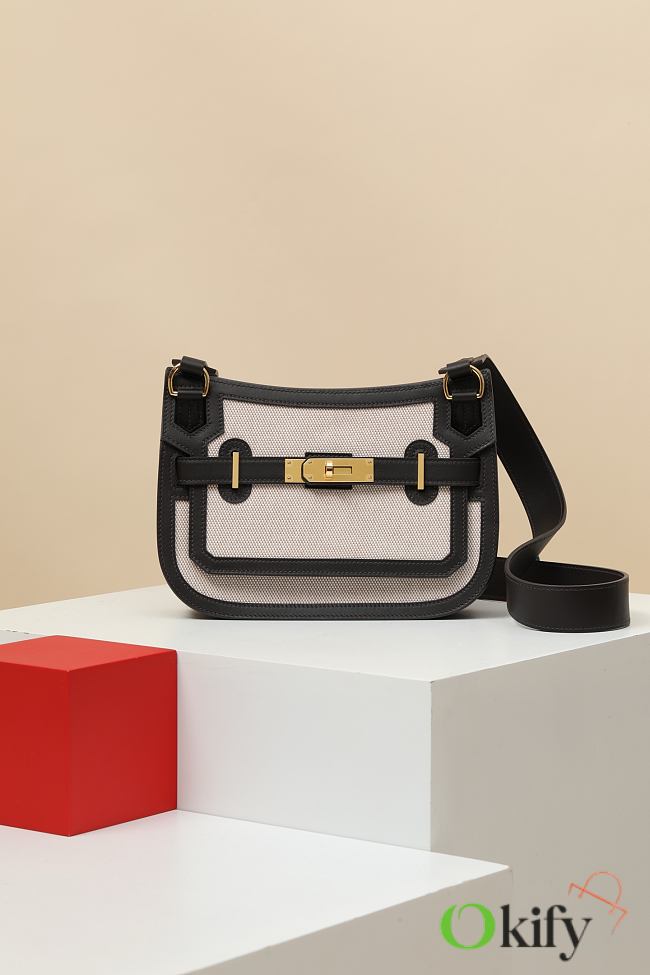 Okify Hermes Jypsiere Mini Bag Black And White 23x17x5cm - 1