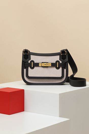 Okify Hermes Jypsiere Mini Bag Black And White 23x17x5cm